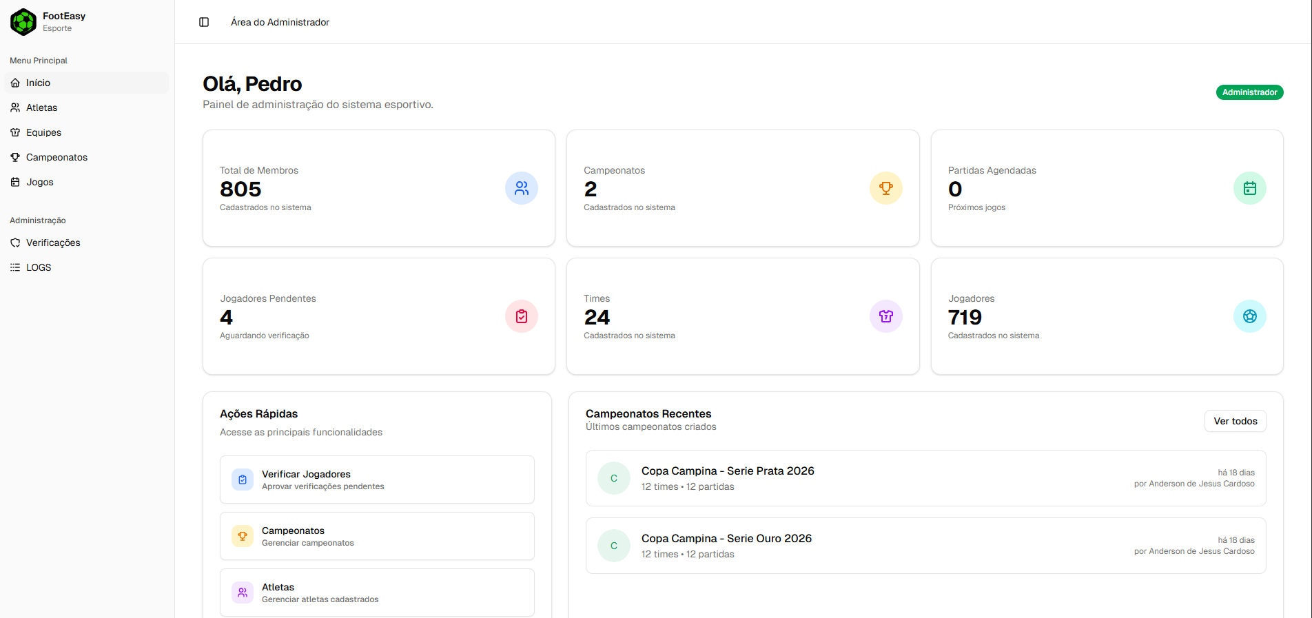 FootEasy - Gestão de Campeonatos screenshot